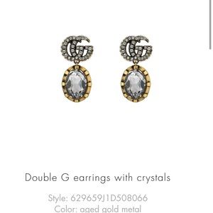 Authentic Double G earrings with crystals